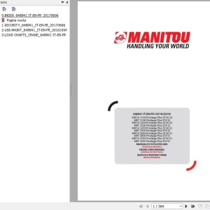 Manitou MRT-X2150 Privilege Plus ST3AS2 To MRT3255 Privilege Plus ST4S1 User Manual 648941 IT EN FR