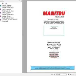 Manitou MRT-X 3255 Plus Privilege MRT 3255 Plus Privilege Operator's Manual 648870 IT US FR