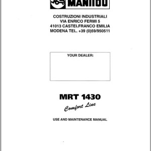Manitou MRT1430 User & Maintenance Manual 547423 EN
