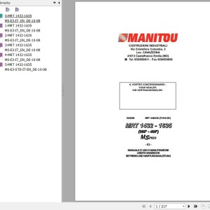 Manitou MRT 1432 (360°-400°)M Series E3 MRT 1635 (360°-400°)M Series E3 Operator's Manual 648438 IT EN DE