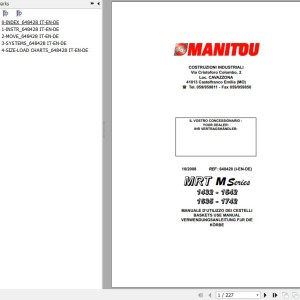 Manitou MRT 1432 M Series MRT 1542 M Series MRT 1635 M Series MRT 1742 M Series Operator's Manual 648428 IT EN DE