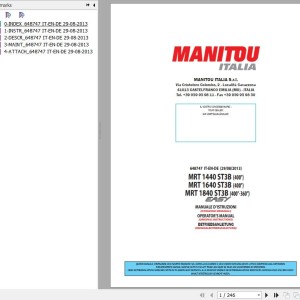 Manitou MRT 1440 ST3B (400°) MRT 1640 ST3B (400°) MRT 1840 ST3B (400°-360°) Operator's Manual 648747 IT EN DE