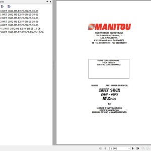 Manitou MRT 1842 (360°-400°)M Series E2 Operator's Manual 648328 FR EN ES