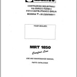 Manitou MRT1850 Comfort Line User & Maintenance Manual Parts Catalog 547567 EN