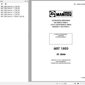 Manitou MRT 1850 M Series Operator's Manual 648094 EN DE