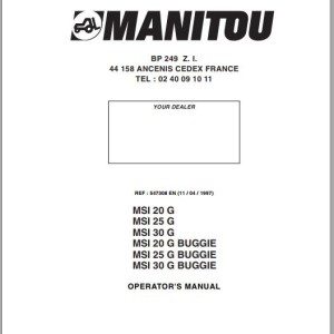 Manitou MSI 20 G MSI 25 G MSI 30 G (BUGGIE) Operator's Manual 547308