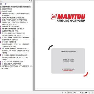 Manitou MSI 40 D D ST5 S1 MSI 50 D D ST5 S1 Operator's Manual 647907EN-USM1B052021