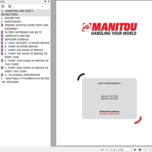 Manitou MSI 40 T S3 ST3B MSI 50 T S3 ST3B Operator's Manual 647177