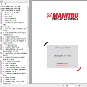 Manitou MT-X 1033 ST S1 AWP Mining Operator's Manual 649190 EN AU