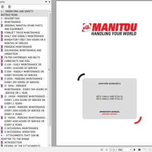 Manitou MT-X 1440A 100P ST3A S2 MT-X 1840A 100P ST3A S2 Operator's Manual 647814 EN