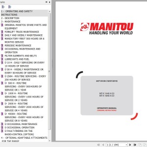 Manitou MT-X 1440A E3 MT-X 1840A E3 Operator's Manual 647144 EN