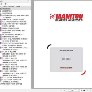 Manitou MT-X 1440 E3 MT-X 1840 E3 Operator's Manual 647143 EN