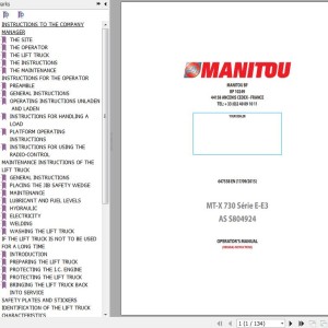 Manitou MT-X 730 Series E-E3 ASS804924 Operator's Manual 647558 EN