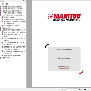 Manitou MT-X 733 S1 Mining Operator's Manual 649191 EN AU