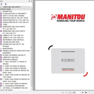Manitou MT 1135 100P ST4 S1 MT 1335 100P ST4 S1 Operator's Manual 647593 EN
