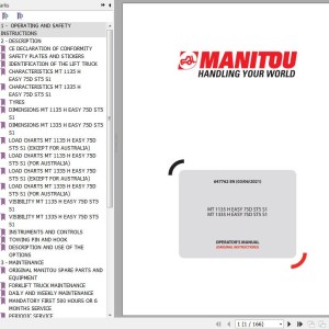Manitou MT 1135 H EASY 75D ST5 S1 MT 1335 H EASY 75D ST5 S1 Operator's Manual 647762 EN