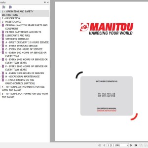 Manitou MT 1135 HA ST3B MT 1335 HA ST3B Operator's Manual 647390 EN