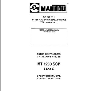 Manitou MT 1230 SCP Series C Operator's Manual 547023 FR EN