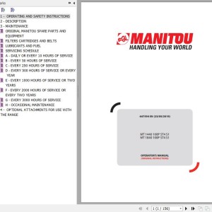 Manitou MT 1440 100P ST4 S1 MT 1840 100P ST4 S1 Operator's Manual 647594 EN