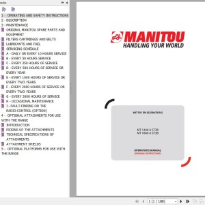 Manitou MT 1440A ST3B MT 1840A ST3B Operator's Manual 647101 EN
