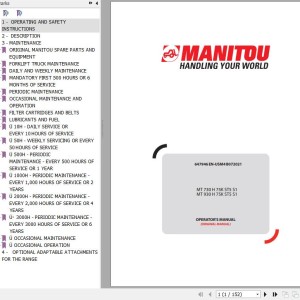 Manitou MT 730 H 75K ST5 S1 MT 930 H 75K ST5 S1 Operator's Manual 647946EN-USM4B072021