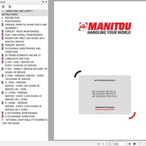 Manitou MT 733 Easy 75D ST5 S1 MT 933 Easy 75D ST5 S1 MT 1033 Easy 75D ST5 S1 Operator's Manual 647776 EN