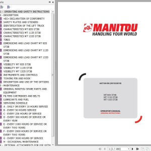 Manitou MT 835 ST3B MT 1135 ST3B MT 1335 ST3B Operator's Manual 647104 EN