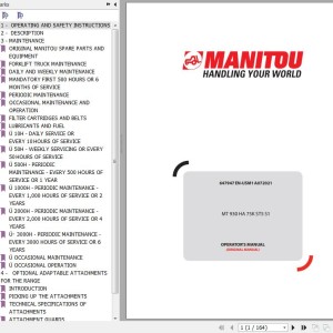 Manitou MT 930 HA 75K ST5 S1 Operator's Manual 647947EN-USM1A072021