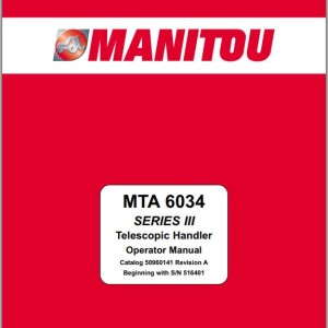 Manitou MTA 6034 Series III Operator's Manual 50960141A