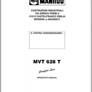 Manitou MVT 628 T Comfort Line Operator's Manual 547719 EN
