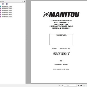 Manitou MVT 628 T E2 Operator's Manual 648369 EN