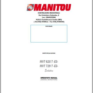 Manitou MVT 628 T E3 MVT 729 T E3 Operator's Manual 648579 EN