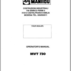 Manitou MVT 730 Operator's Manual 547096 EN