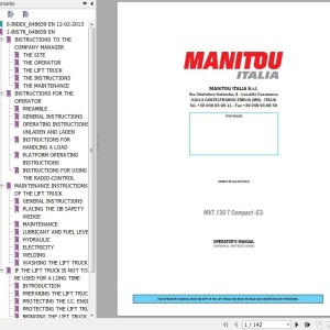 Manitou MVT 730 T Compact E3 Operator's Manual 648659 EN