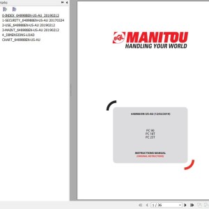 Manitou PC 90 PC 18T PC 25T Operator's Manual 648988 EN US AU