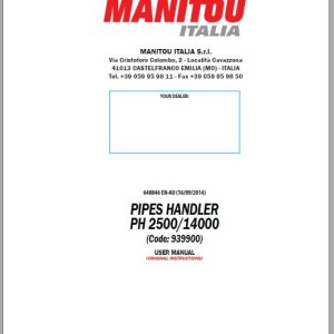 Manitou PH2500 PH14000 User Manual 648846 EN AU