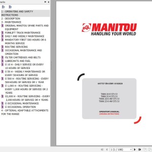 Manitou TMM 20 K ST5 S1 To TMM 25 K 4W ST5 S1 Operator's Manual 647737EN-USM1A102020