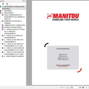 Manitou TMM20S1-E3 TMM25S1-E3 TMM204WS1-E3 TMM254WS1-E3 Instruction's Manual 647436 PO