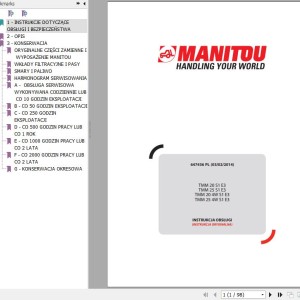Manitou TMM 20 S1 E3 TMM 25 S1 E3 TMM 20 4W S1 E3 TMM 25 4W S1 E3 Operator's Manual 647436 PL