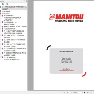 Manitou TMM 20 S1 E3 TMM 25 S1 E3 TMM 20 4W S1 E3 TMM 25 4W S1 E3 Operator's Manual 647436 SF