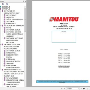 Manitou TMT 25 I Series 1-E3 to TMT 27 P Series 1-E3 Operator's Manual 647079 PL