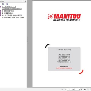 Manitou TMT 25 I Series 2-E3 to TMT 25 S 4W Series 2-E3 Operator's Manual 647186 NL