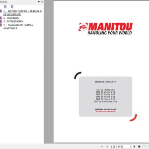 Manitou TMT 25 I Series 2-E3 to TMT 25 S 4W Series 2-E3 Operator's Manual 647186 RO