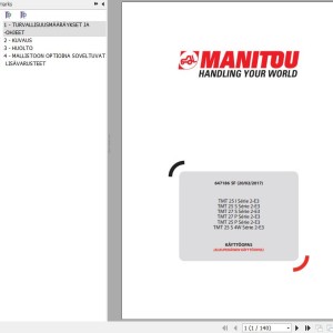 Manitou TMT 25 I Series 2-E3 to TMT 25 S 4W Series 2-E3 Operator's Manual 647186 SF