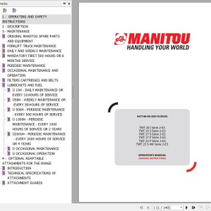 Manitou TMT 25 I Series 2-E3 To TMT 25 S 4W Series 2-E3 Operator's Manual 647186 EN