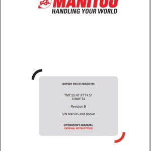 Manitou TMT 55 HT T4 S1 4WAY T4 TMT 55 XT T4 S1 4WAY T4 Operator's Manual 647581