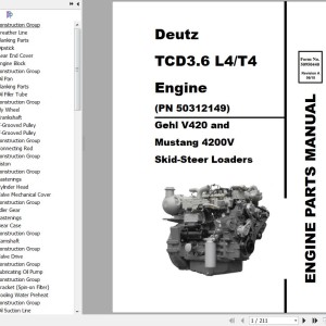 Deutz TCD3.6 L4-T4 Engine Parts Manual 50950440A