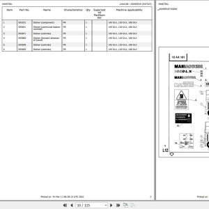 Manitou 100 DLX Parts Catalog 547327