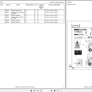Manitou 120 DLX Parts Catalog 547327