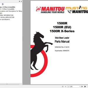 Manitou 1500R 1500R (EU) 1500R X-Series Parts Manual 50940344E